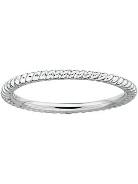 Jewels By Lux Sterling Silver Stackable Expressions Rhodium Satin Ring Jewels By Lux Sterling Silver Stackable Expressions Rhodium Satin Ring